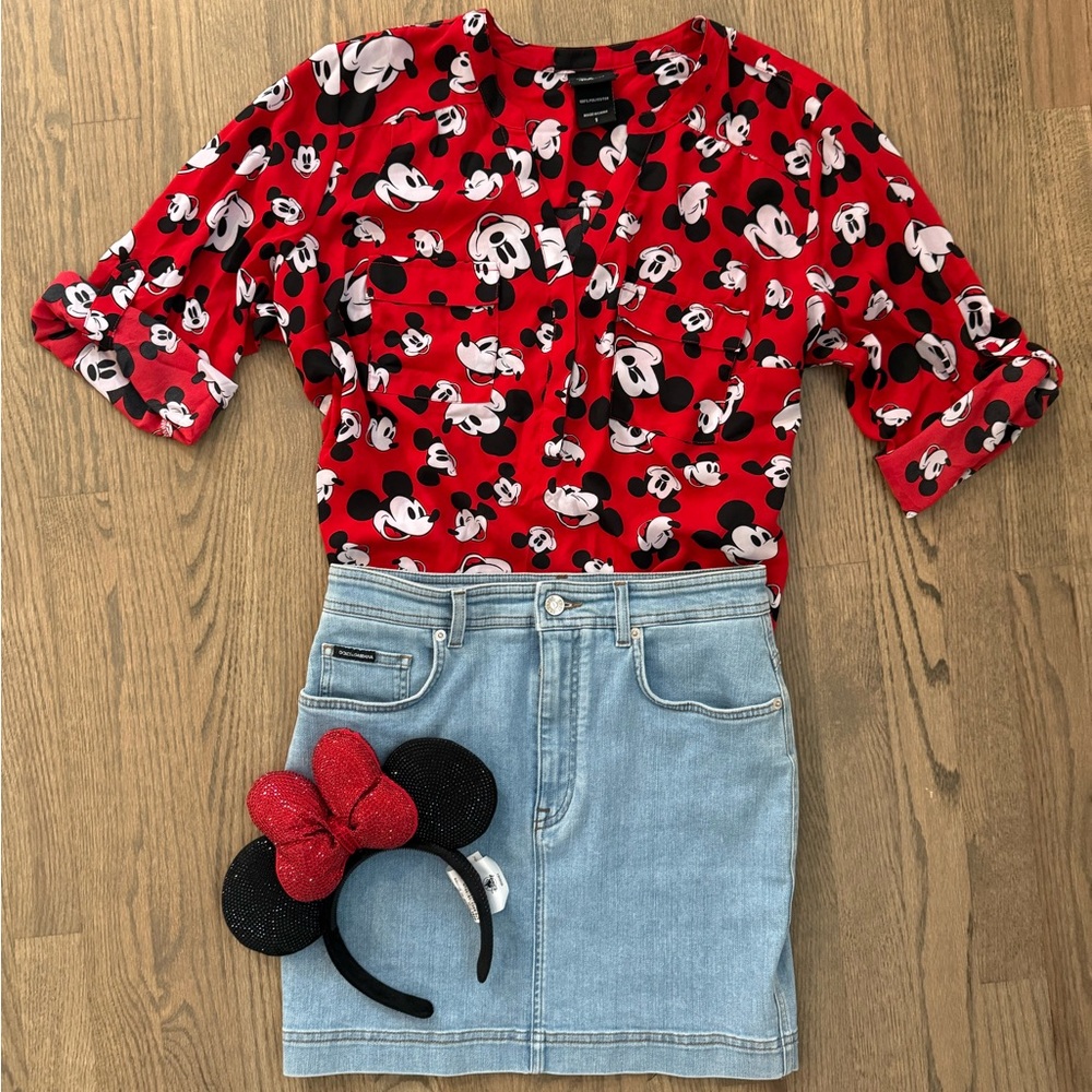 Torrid Disney Mickey Mouse Red Blouse